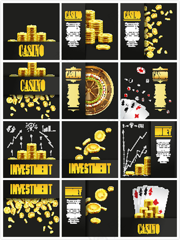 时尚金币与赌博eps,ai矢量模版下载