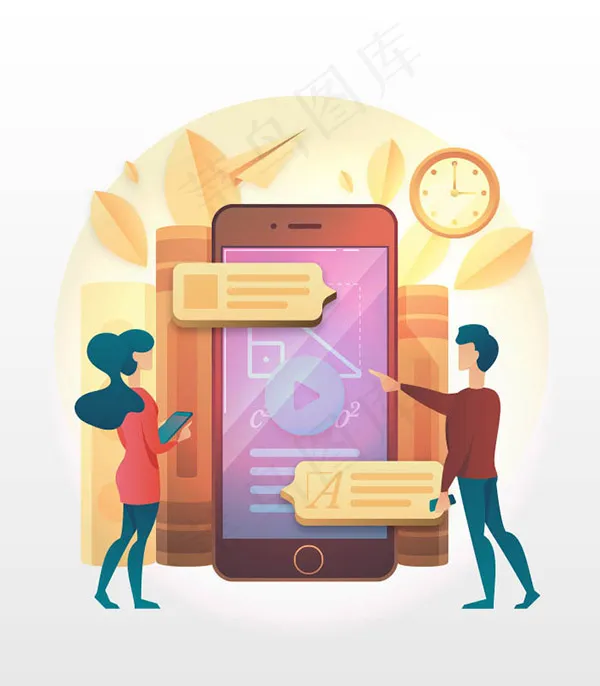 在线教育概念矢量ai矢量模版下载