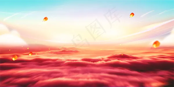 年会天空云海背景psd模版下载