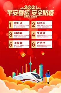 春运安全防疫宣传招贴
