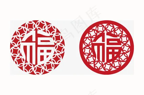 圆形福字剪纸
