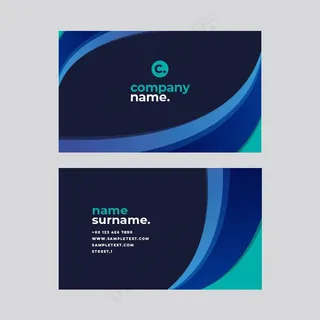 深蓝色商务名片