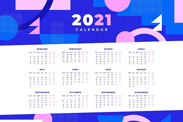 2021日历ai矢量模版下载