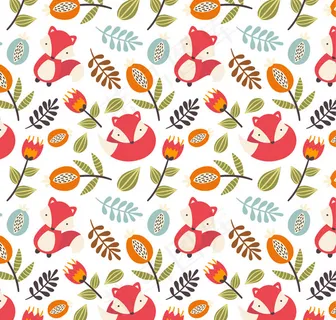 狐狸和花卉背景 狐狸和花卉背景