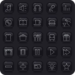 黑色简约图标,免抠元素,背景元素