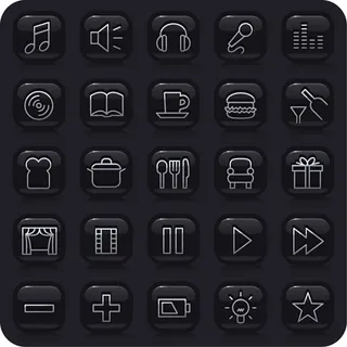 黑色简约图标,免抠元素,背景元素