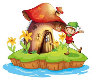 海岛上的蘑菇屋