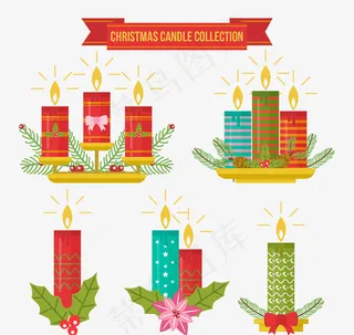 扁平化圣诞节蜡烛