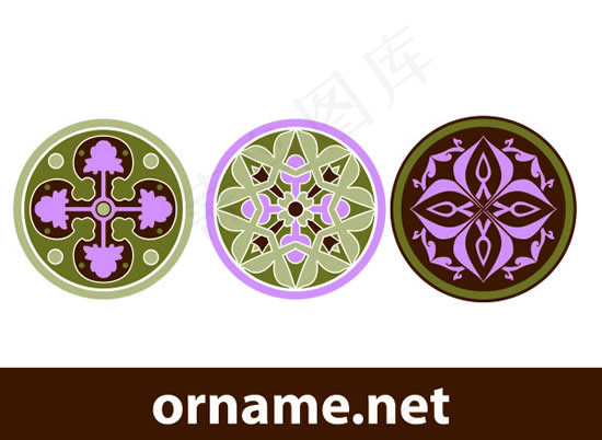 圆形花纹图标,免抠元素