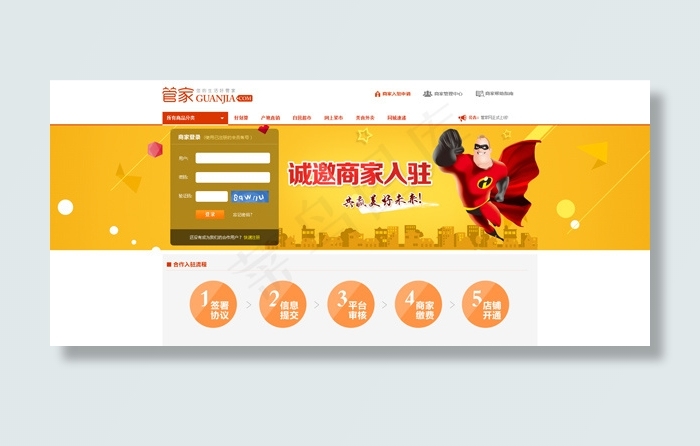 电商平台首页psd模版下载