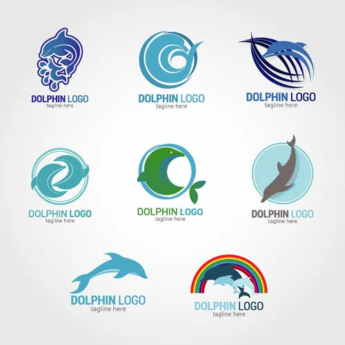 海豚标志矢量ai矢量模版下载