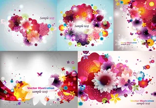 潮流鲜花背景,背景元素