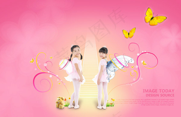 翅膀天使小女孩