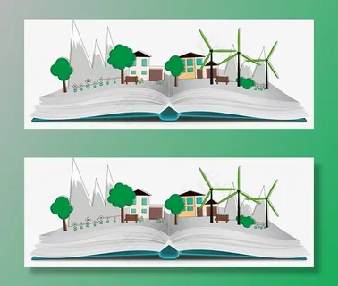 创意卡通翻开的书