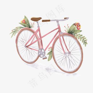 彩绘粉色单车