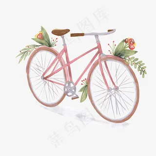 彩绘粉色单车