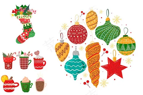 圣诞节饰物矢量