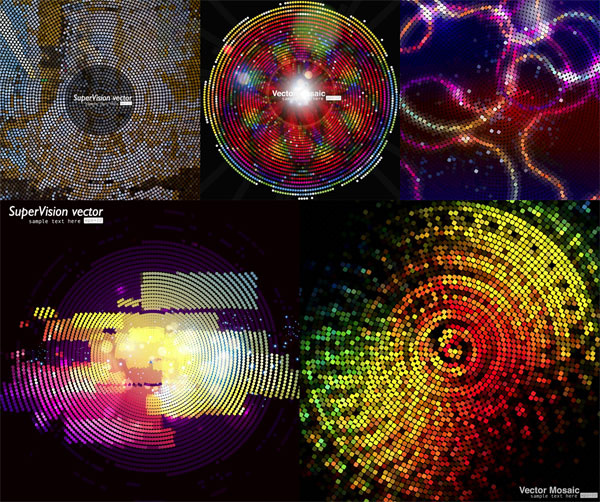 马赛克幻彩背景,背景元素