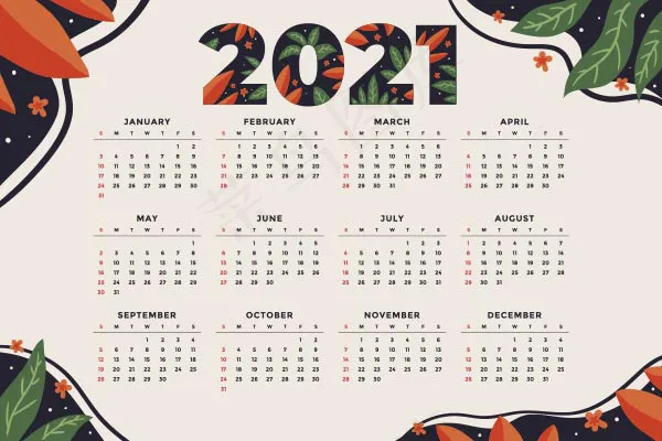 2021日历模板ai矢量模版下载