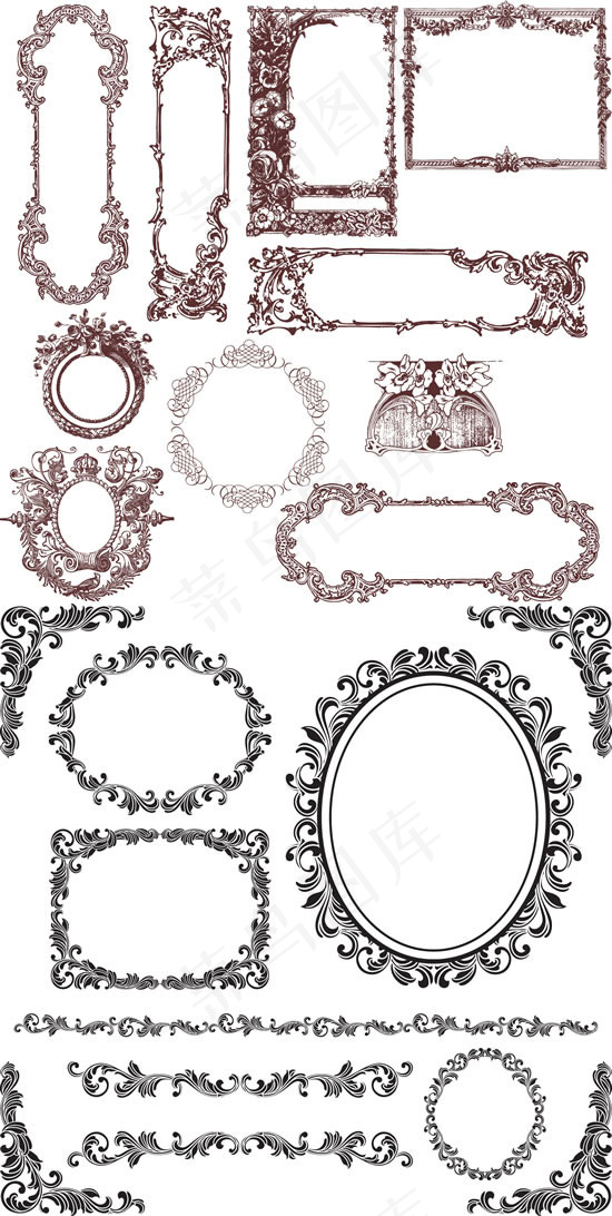 欧式花纹边框ai矢量模版下载