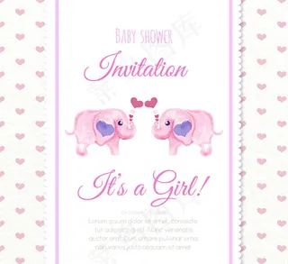 迎婴派对邀请卡