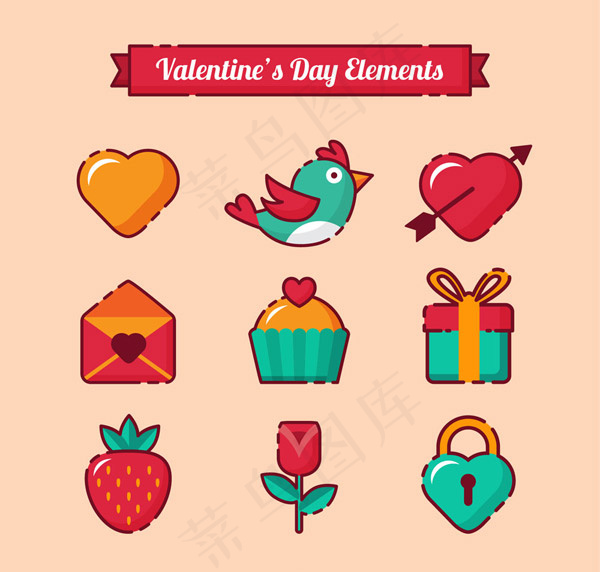 情人节元素矢量