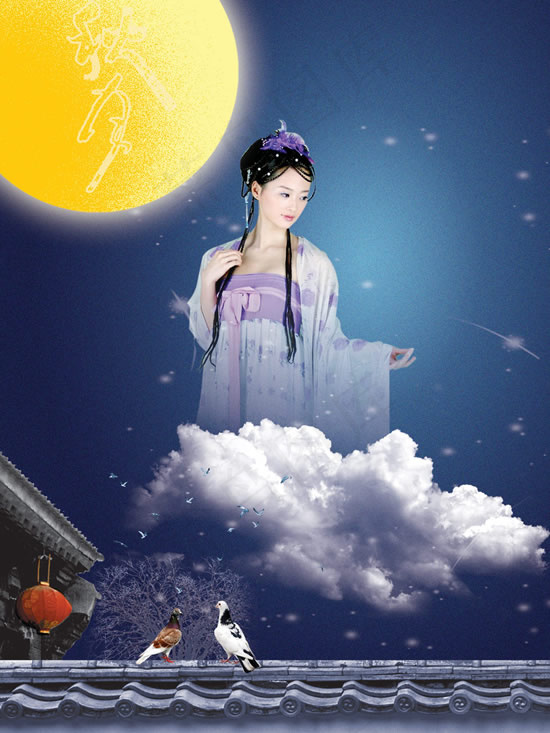 秋月古装美女(1890X2520(DPI:40))psd模版下载