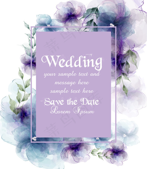 花卉婚礼邀请卡