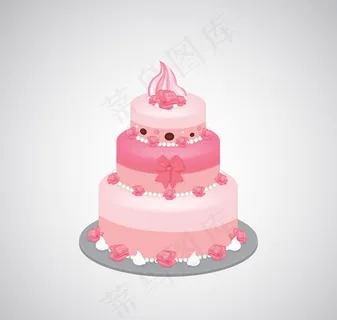 粉色三层蛋糕
