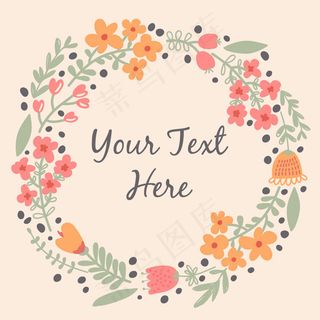 淡彩花环背景