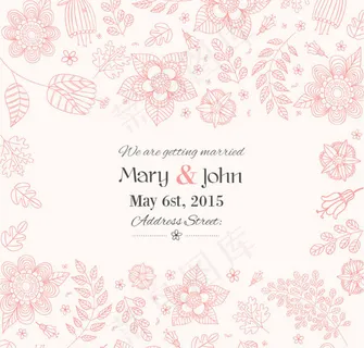 花卉婚礼邀请海报