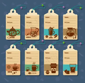 饮品价格吊牌矢量