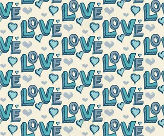 爱艺术字无缝背景