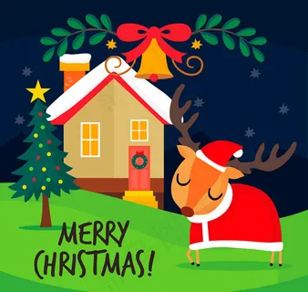 圣诞木屋和驯鹿 圣诞木屋和驯鹿