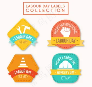 劳动节标签,免抠元素