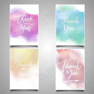 水彩感谢卡矢量