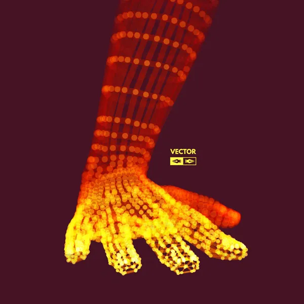 d3D发光粒子手掌eps,ai矢量模版下载