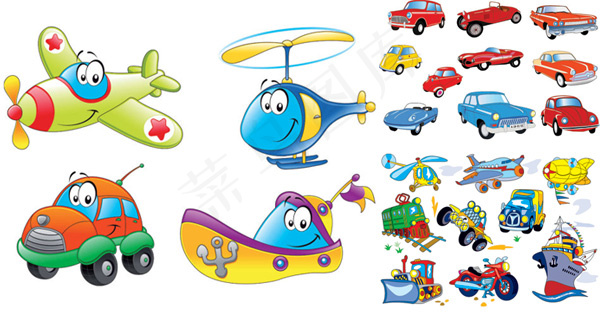 卡通交通运输工具