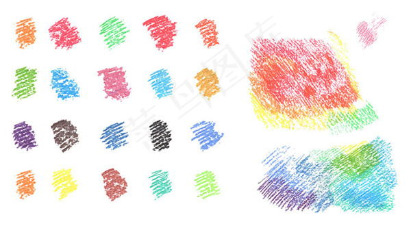 彩色蜡笔画笔刷