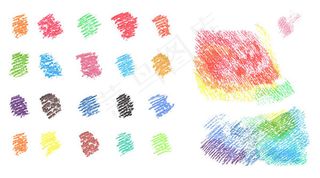 彩色蜡笔画笔刷