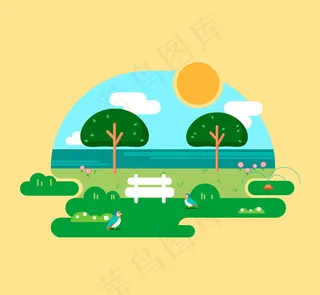 创意春季海边风景