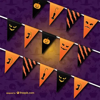 万圣节彩带矢量