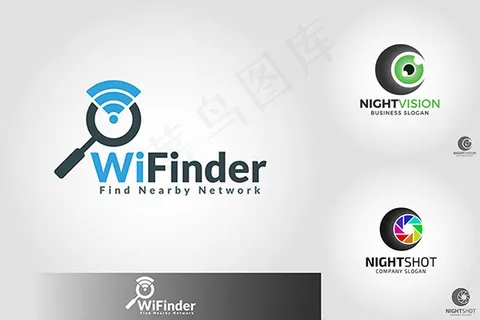 放大镜与眼睛标志 放大镜与眼睛标志