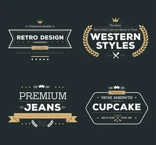 复古餐饮标签,免抠元素