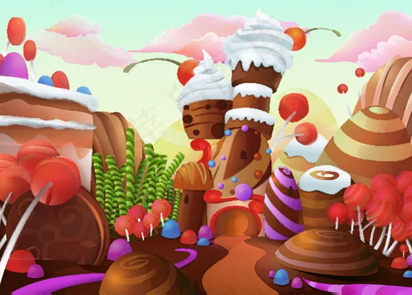 糖果甜品乐园卡eps,ai矢量模版下载