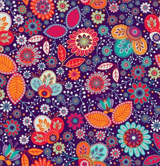 艳丽花朵无缝背景