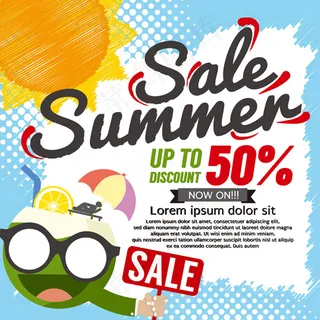 卡通夏季促销海报