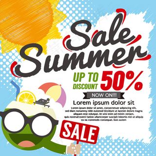卡通夏季促销海报