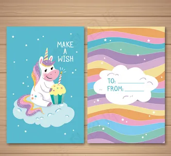 独角兽生日贺卡