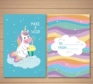独角兽生日贺卡